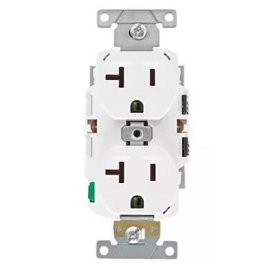 Leviton Lever Edge 20‑Amp White Receptacle – Pack of 1