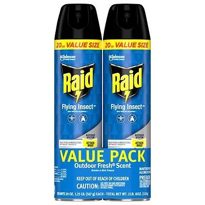 Raid 03725 Flying Insect Killer Aerosol, Prallethrin, 20 Oz