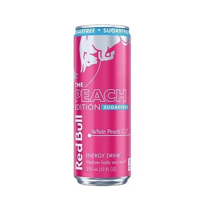 Red Bull RB249729 Sugar-Free White Peach Energy Drink, 12 oz