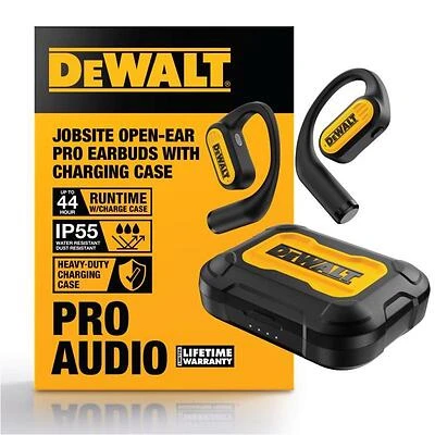 DEWALT DW2 Bluetooth 5.3 Over‑Ear Wireless Earbuds – Black/Yellow