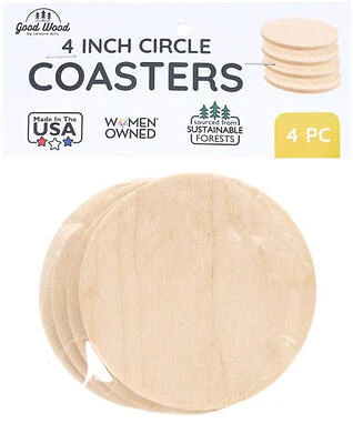 4" Wood Circles 4pk LGW85123