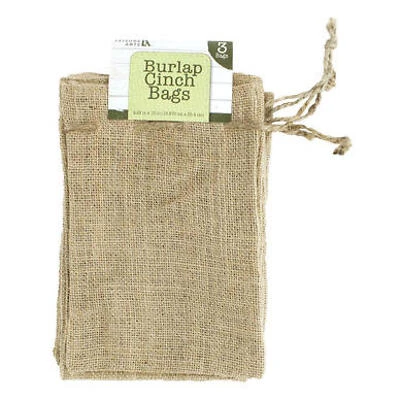 Burlap Cinch Bags 3pc 51395