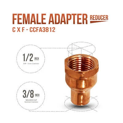 ADAPTER FEM 1/2"X3/8"CXF