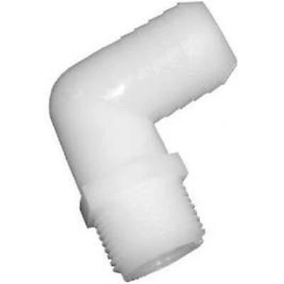Nylon Hose Barb Elbow, 1/4 Inch Id X 1/4 Inch Male Pipe Thread