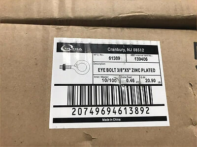 EYEBOLT 3/8"X5 ZNC 320738