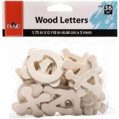 Wood Letters Dot 36pk 10712