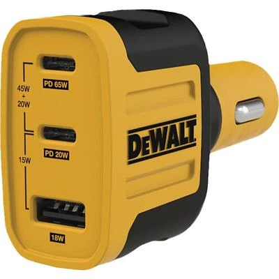 DeWalt 141 0036 DW2 65W Triple-Port USB Car Charger with Power Delivery