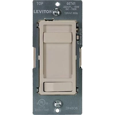Leviton SureSlide Almond LED/CFL Slide Dimmer – Smooth Brightness Control