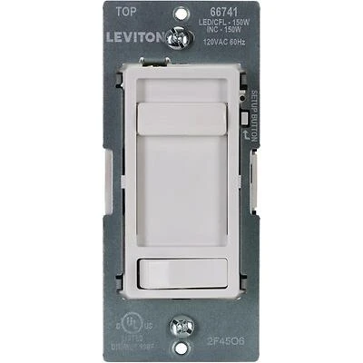 Leviton SureSlide White Slide Dimmer – LED & CFL Compatible