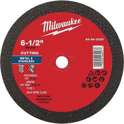 Milwaukee DKO Metal Cut‑Off Wheel 6‑1/2 in – Heavy‑Duty Aluminum Oxide