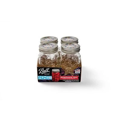 Ball 2225630 Americana Regular-Mouth Mason Jar, 16 oz.