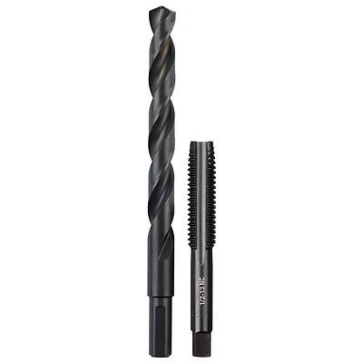 Milwaukee 49-57-5560 2-Piece SAE NC Plug Tap & Drill Bit Set, High Carbon Steel