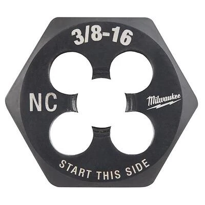 Milwaukee 49-57-5348 Hex Threading Die, 3/8-16 Coarse, 1 In.