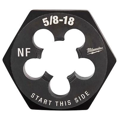 Milwaukee 49-57-5371 5/8-18 Fine Thread Hex Die, 1-7/16-in, Black