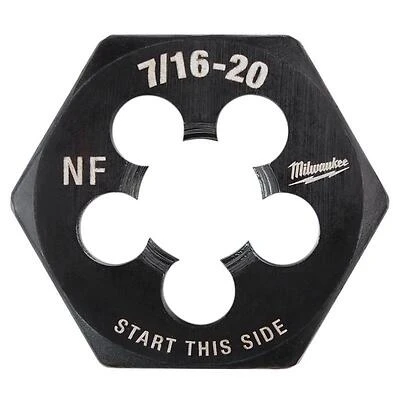 Milwaukee 49-57-5357 7/16-20 Fine Thread Hex Threading Die, 1-In HCS Black Oxide