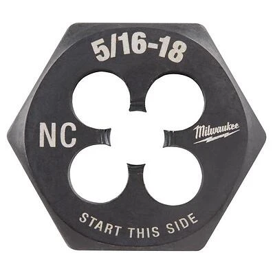 Milwaukee 49-57-5342 5/16-18 Coarse Thread Hex Die, 1 In. Hex, HCS