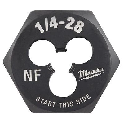Milwaukee 49-57-5338 1/4-28 Fine Thread Hex Threading Die, HCS