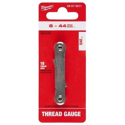 Milwaukee 49-57-5011 Thread Pitch Gauge, 18-Leaf, 8-44 TPI, HSS