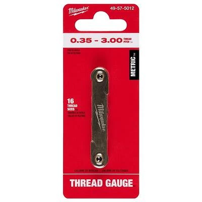 Milwaukee 49-57-5012 16-Leaf Metric Thread Pitch Gauge, 0.35-3 mm