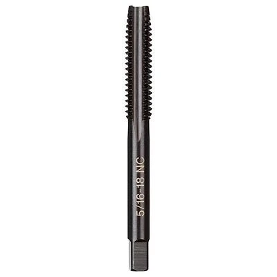 Milwaukee 5/16‑18 Coarse Straight Flute Plug Tap – HCS, Laser‑Etched, Black Oxide