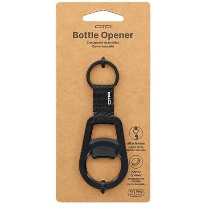 OTR 9986486 Black Stainless Steel Bottle Opener Keychain