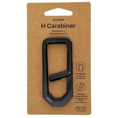 OTR 9986495 Heavy-Duty Black Aluminum Carabiner, Keyring Clip