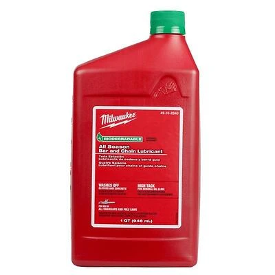 Milwaukee Biodegradable Bar & Chain Oil – 1 qt Eco‑Friendly Lubricant