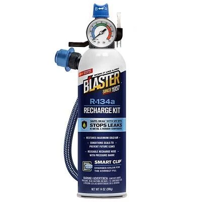 Blaster BLA340A R134a Air Conditioning Recharge Kit – 14 oz Can with Charging Hose