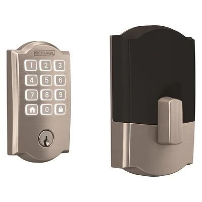 Schlage Arrive Wi‑Fi Smart Deadbolt – Satin Nickel Finish with Camelot Trim