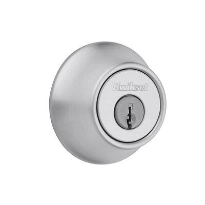 Kwikset Satin Chrome Single Cylinder Deadbolt