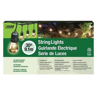Feit Electric 72041 String Light Set, Incandescent, 130V, 30 Ft