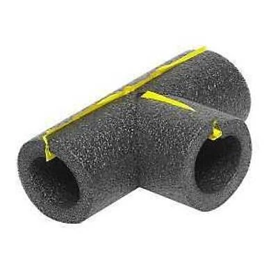 Tee Pipe Insulation, Polyethylene Foam, Gray, For 1 In. Copper Pipe