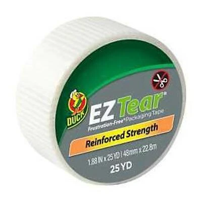 Duck EZ Tear 242708 Heavy‑Duty Hand‑Tear Packing Tape – 25 yds, 1.88‑in Width