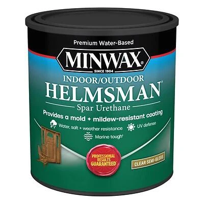 Minwax 640510444 Helmsman Water-Based Semi-Gloss Spar Urethane, 1 Qt