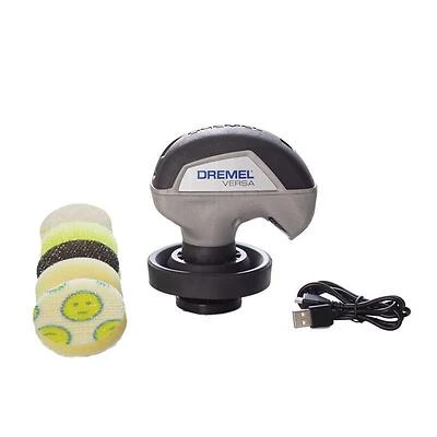 Dremel Versa PC10-07 Cordless Power Scrubber Kit – 4V, 2 Ah Battery, 2200 RPM, Includes Scrub Daddy Pads