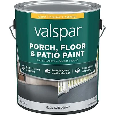 Valspar Dark Gray Gloss Latex Paint – 1 Gal for Porches, Floors & Patios