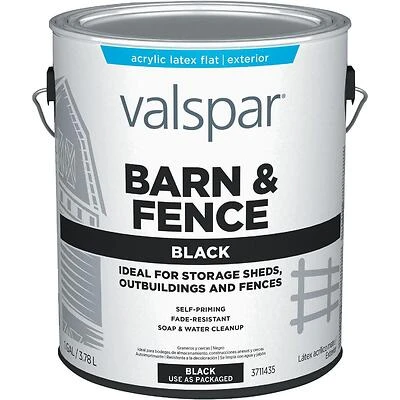 Valspar Armor Series Barn & Fence Paint – Black, 1‑Gal Exterior Coating