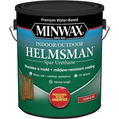 Minwax Helmsman 1‑Gal Water‑Based Gloss Spar Urethane – Indoor & Outdoor Clear Finish
