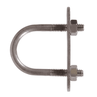 Hardware Essentials Round Saddle Stainless Steel U‑Bolt 5/16" × 3" × 1‑3/4" – 1 Piece