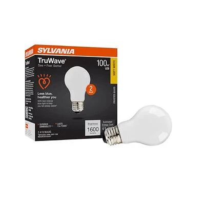 Sylvania Natural Series Dimmable LED A19 Frosted Bulb – 100W Equivalent, 2700K Warm Light, E26 Base