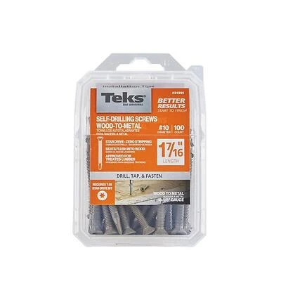 Teks #10 Star Hex Washer Head Self‑Drilling Winged Screw – 1.44‑in (Pack of 1)