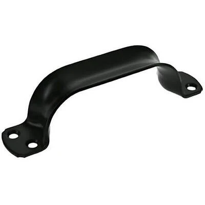 Hardware Essentials 7‑Inch Black CD‑Hood Door Pull – Heavy‑Duty Steel