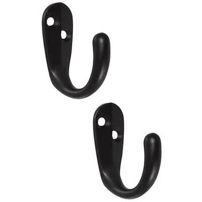 Hillman Builders Hardware 859282 Steel Clothes Hooks  Matte Black