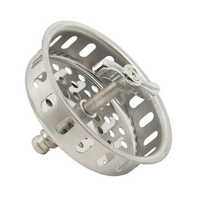 PlumbCraft 2 in. Dia. Chrome Stainless Steel Twist Lock Sink Basket Strainer