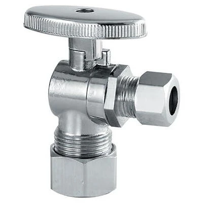PlumbCraft 3/8 in. Compression in. X 5/8 in. Compression Chrome Plated Angle Valve