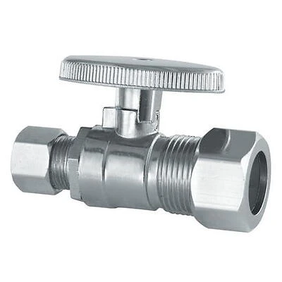 Waxman 0.38 x 0.62 in. Straight Valve - Chrome