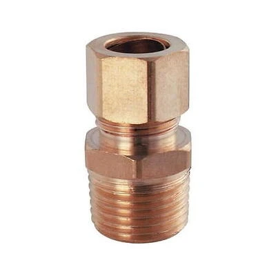 Waxman 7351300LF 0.5 in. OD x 0.5 in. Brass Compression Male Adapter