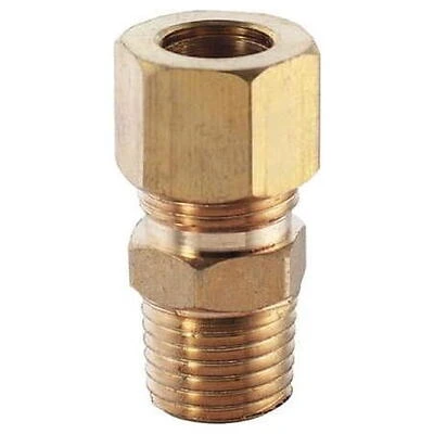 Waxman 7351000LF 0.38 in. OD x 0.38 in. Brass Compression Male Adapter