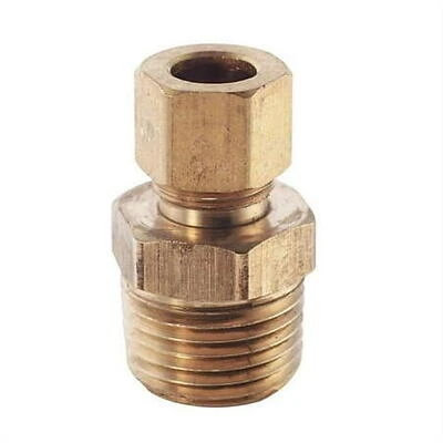 Waxman 7351100LF 0.38 in. OD x 0.5 in. Brass Compression Male Adapter