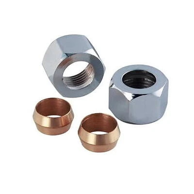 Waxman 7349800N 0.38 in. OD Compression Sleeves & Chrome Nuts